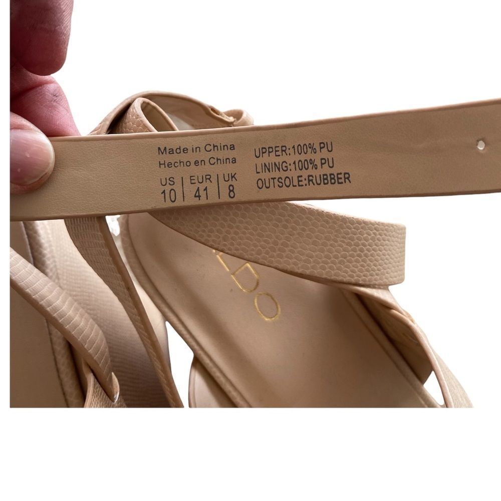 Aldo women’s cream wedge heeled sandals size 10 - Picture 3 of 5